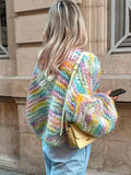 Warm Colorful Rainbow Cardigan -- YKIIY  CLOTHING