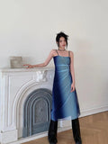 Y2K Blue Gradient Strappy Midi Dress -- YKIIY  CLOTHING