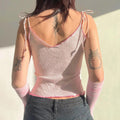 Y2K Butterfly Pink Crop Top -- YKIIY  CLOTHING