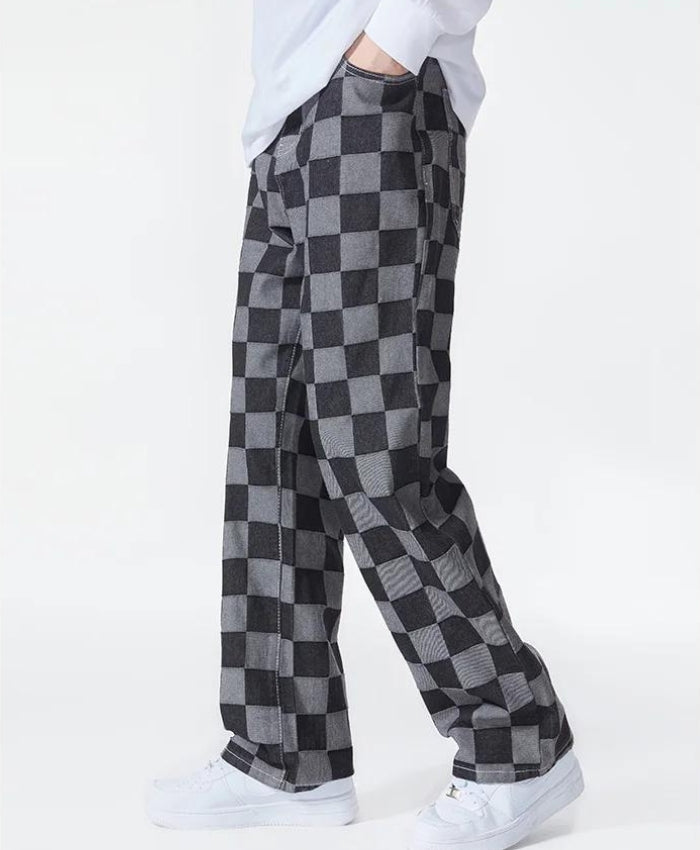 Y2K Checkered Black Pants -- YKIIY  CLOTHING