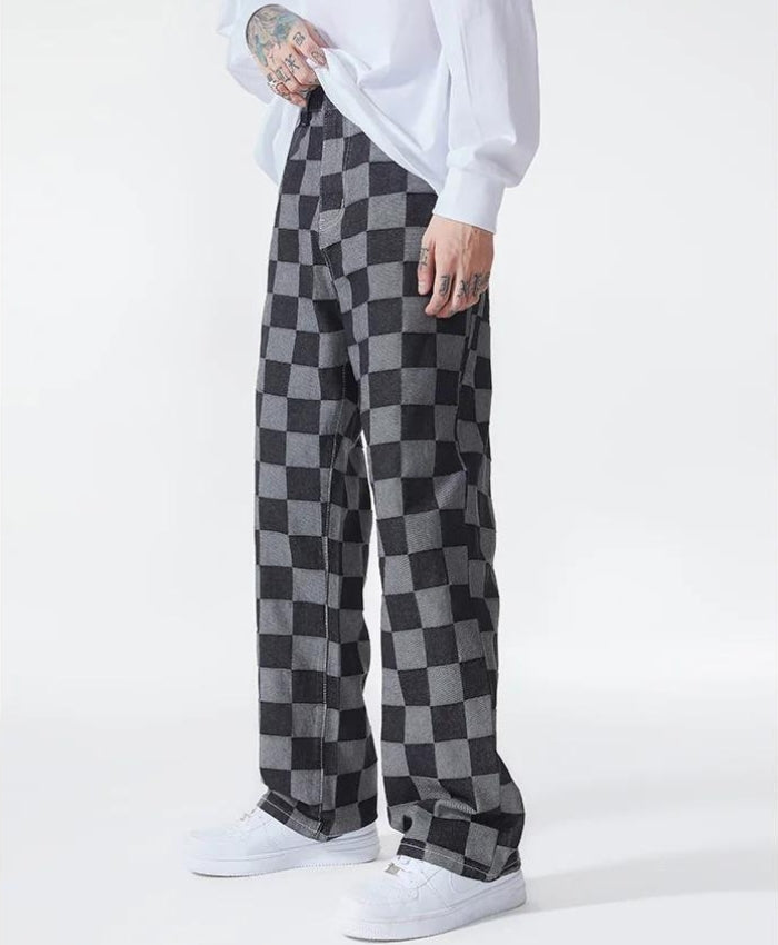 Y2K Checkered Black Pants -- YKIIY  CLOTHING