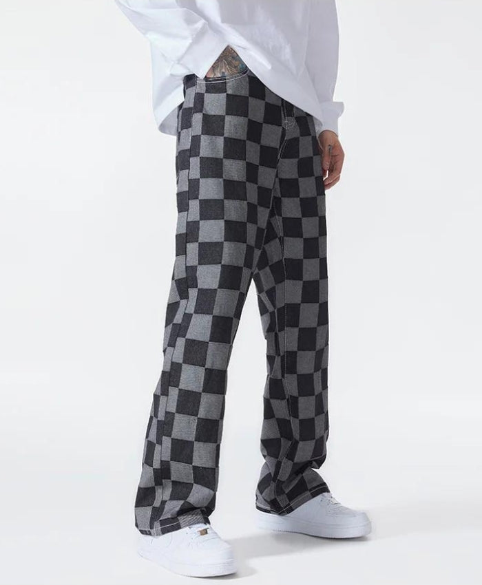 Y2K Checkered Black Pants -- YKIIY  CLOTHING