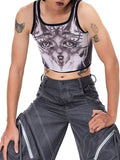 Y2K Contrast Trim Abstract Print Camis -- YKIIY  CLOTHING