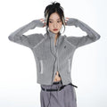 Y2K Cyber Zip-Up Turtleneck Cardigan -- YKIIY  CLOTHING