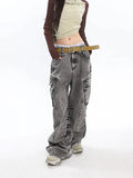 Y2K Distressed Big Pockets Cargo Jeans -- YKIIY  CLOTHING