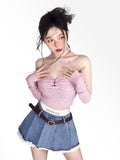 Y2K Fake Two Piece Pleated Mini Skirt -- YKIIY  CLOTHING