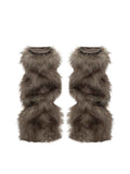 Y2K Faux Fur Patchwork Cozy Leg Warmer -- YKIIY  CLOTHING