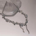 Y2K Flowers Beaded Chain Necklace -- YKIIY  CLOTHING