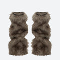 Y2K Grunge Faux Fur Leg Warmers -- YKIIY  CLOTHING