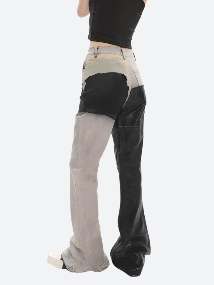 Y2K Grunge Patchwork Flare Pants