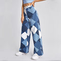 Y2K Harlequin Wide Leg Jeans -- YKIIY  CLOTHING