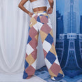 Y2K Harlequin Wide Leg Jeans -- YKIIY  CLOTHING