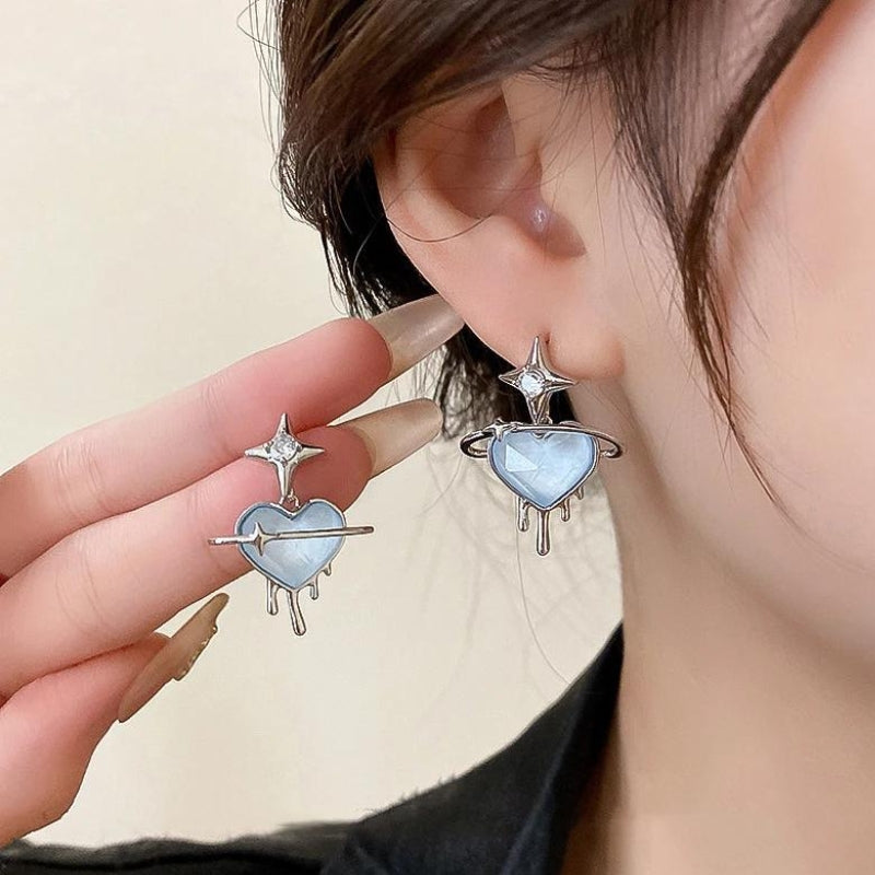 Y2K Melting Heart Earrings -- YKIIY  CLOTHING