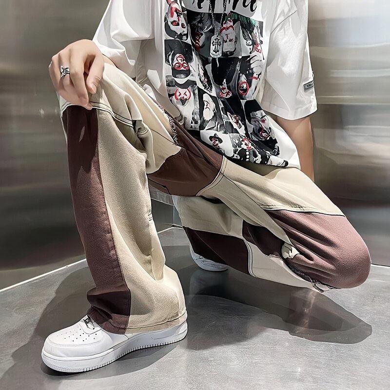 Y2K Patchwork Pants -- YKIIY  CLOTHING