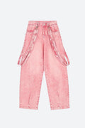 Y2K Soft Girl Double Belted Baggy Jeans -- YKIIY  CLOTHING