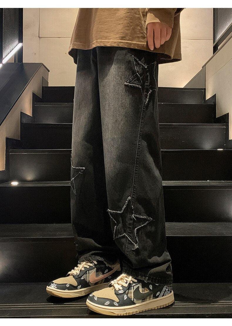 Y2K Star Embroidered Jeans -- YKIIY  CLOTHING