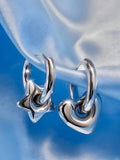 Y2K Star Heart Hoop Earrings -- YKIIY  CLOTHING