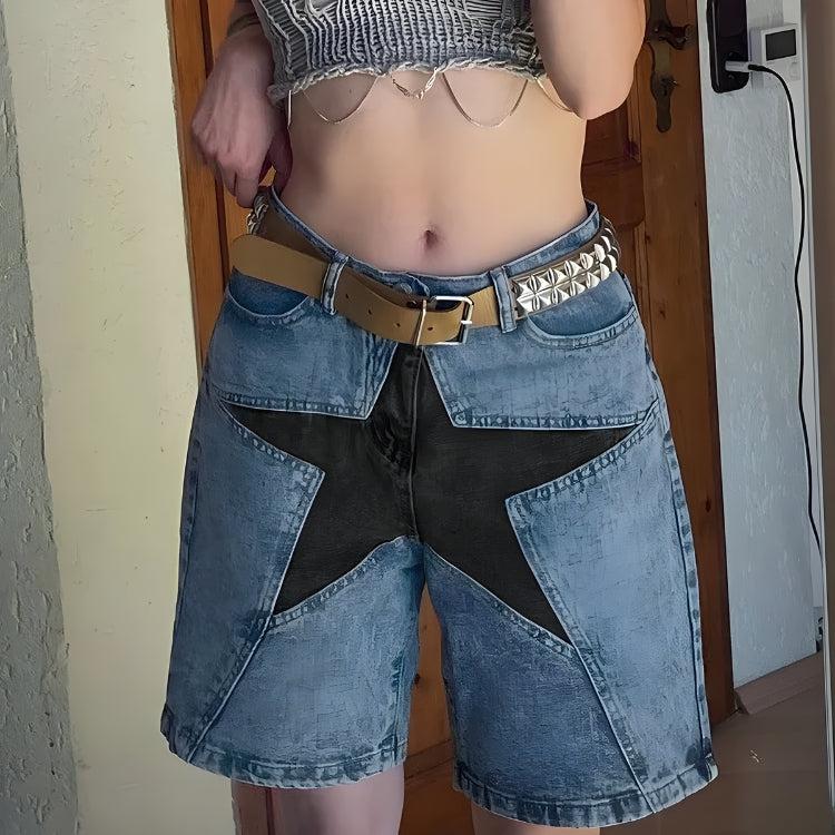 Y2K Star Jean Shorts