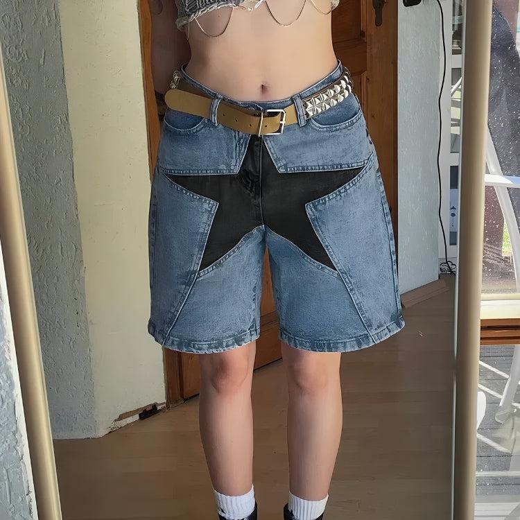 Y2K Star Jean Shorts -- YKIIY  CLOTHING