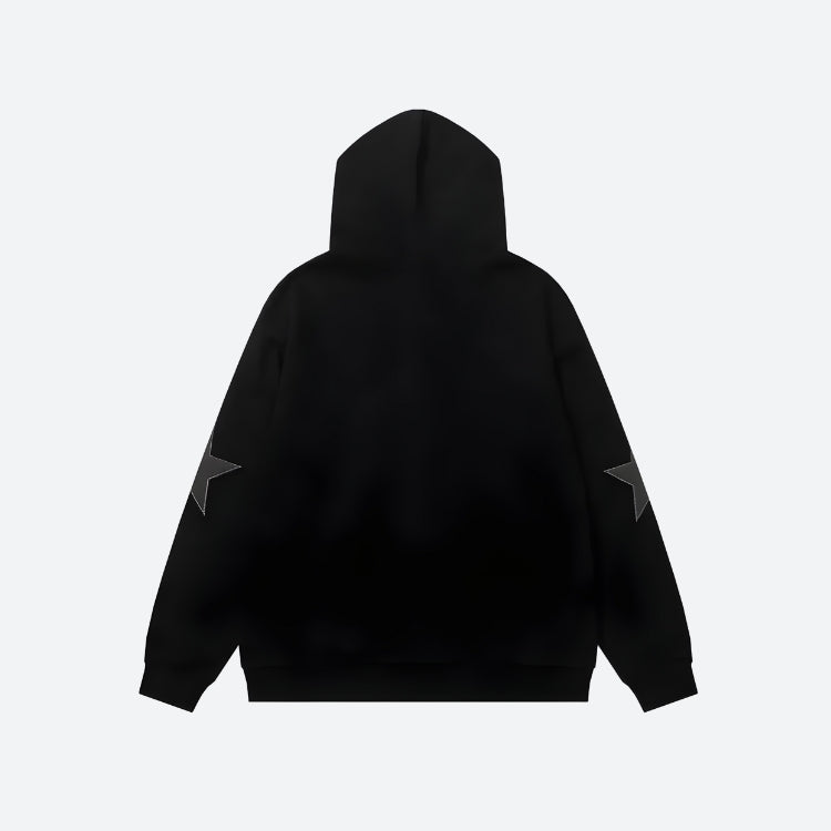 Y2K Star Patch Zip-Up Hoodie -- YKIIY  CLOTHING