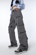 Y2K Star Printed Cargo Pants -- YKIIY  CLOTHING