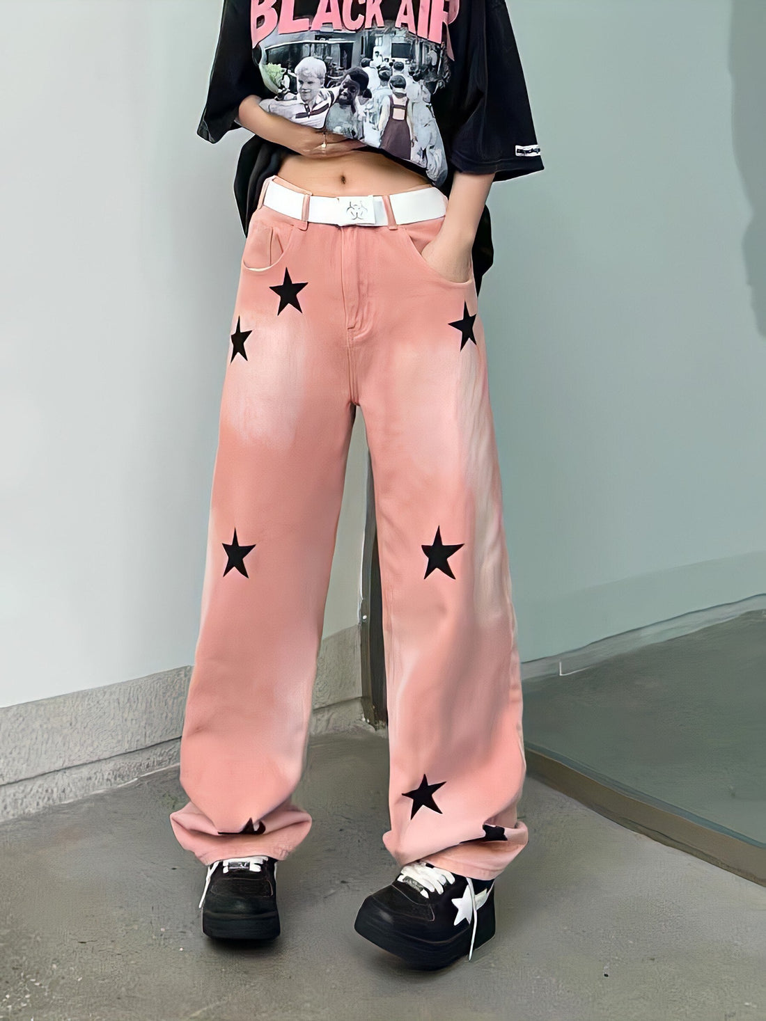 Y2K Star Printed Jeans -- YKIIY  CLOTHING