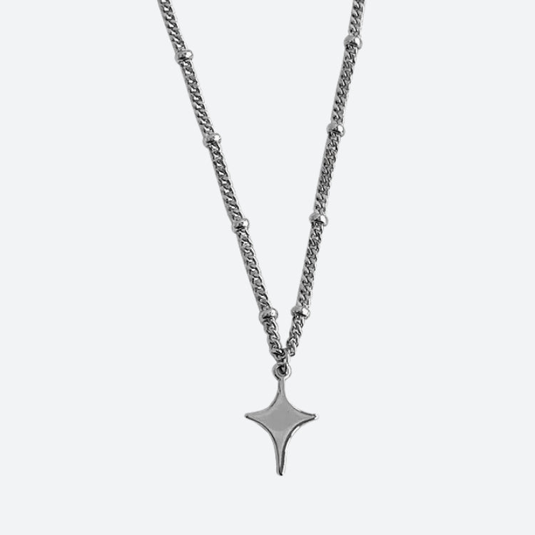 Y2K Star Silver Necklace -- YKIIY  CLOTHING