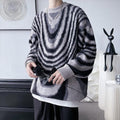 Y2K Wavy Striped Knitted Sweater -- YKIIY  CLOTHING