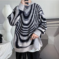 Y2K Wavy Striped Knitted Sweater -- YKIIY  CLOTHING