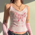 Y2K Butterfly Pink Crop Top