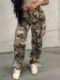 Zipper Camouflage Cargo Jeans Pants -- YKIIY  CLOTHING