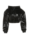 Zipper Hooded Exposed Navel Jacket -- YKIIY  CLOTHING